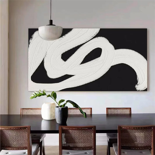 Black White Textured Minimalist Wall Art #P1009